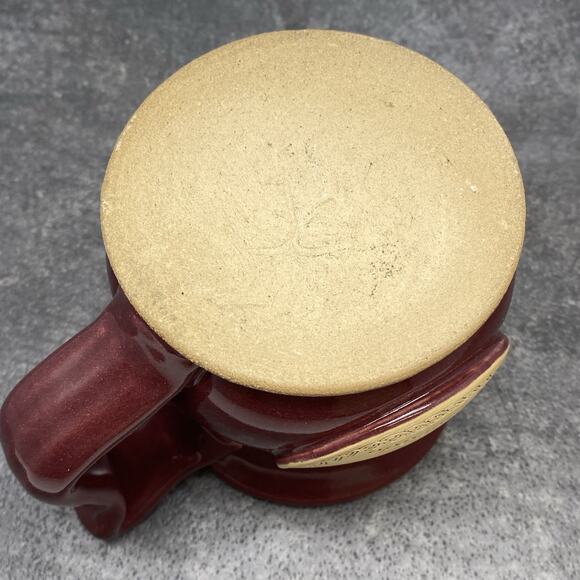 Colorado Hummingbird Graphic Burgundy Glaze 12oz Stoneware Coffee Mug Signed JC - Picture 5 of 9